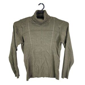 Womens Green Vintage CATO Ribbed Turtleneck Sweater Long Sleeve Size 22/24W